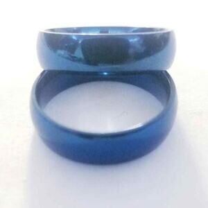 New blue tone stainless steel‎ ring size 12